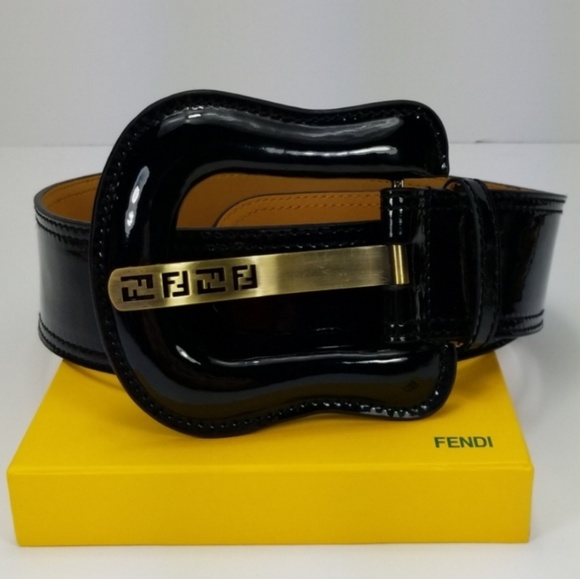 Fendi Accessories - FENDI NEW BLACK PATENT LEATHER B-BUCKLE BELT Fendi Accessories - FENDI NEW BLACK PATENT LEATHER B-BUCKLE BELT